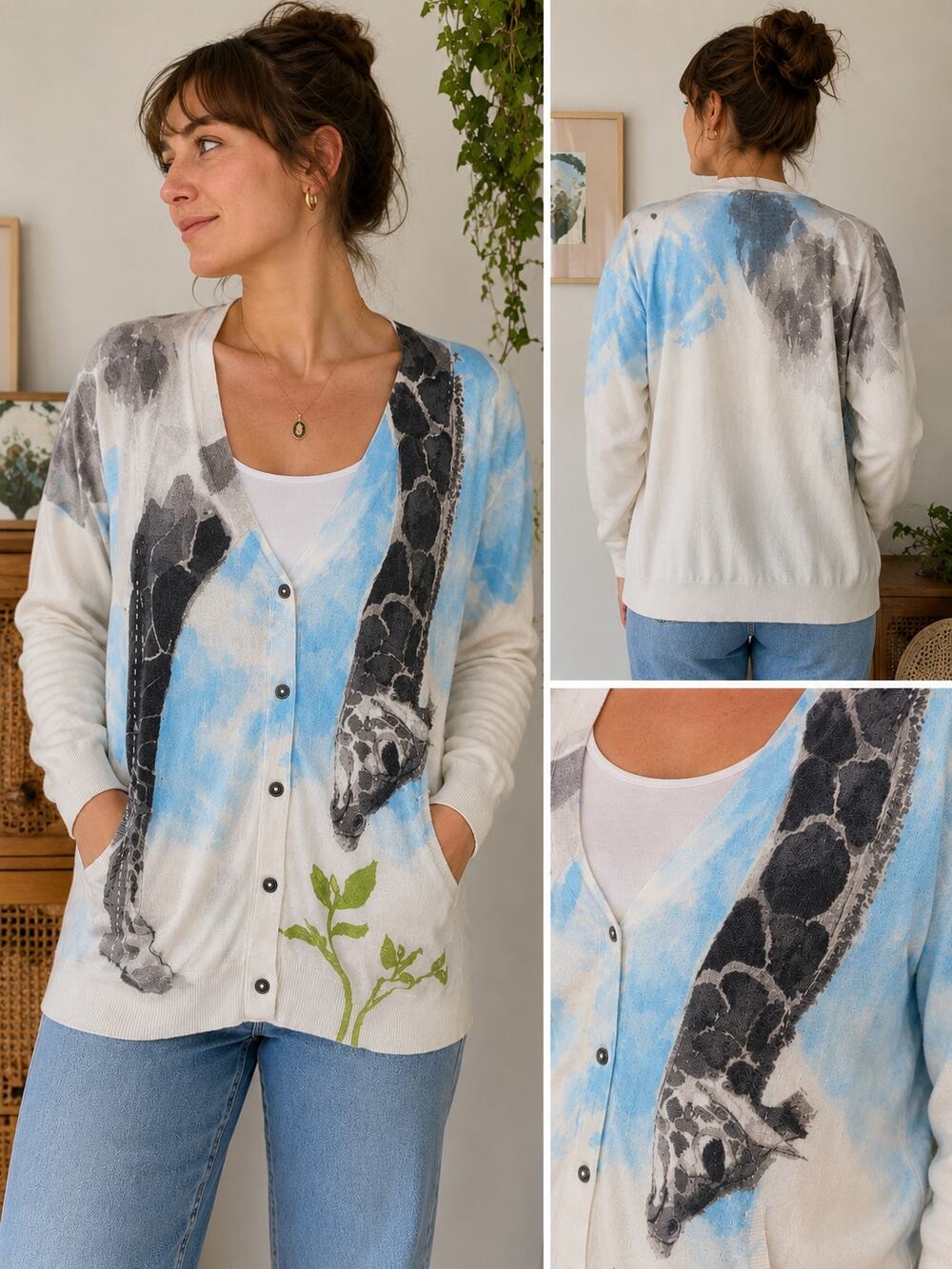 Anthropologie Moth Tiga Giraffe Cardigan Medium